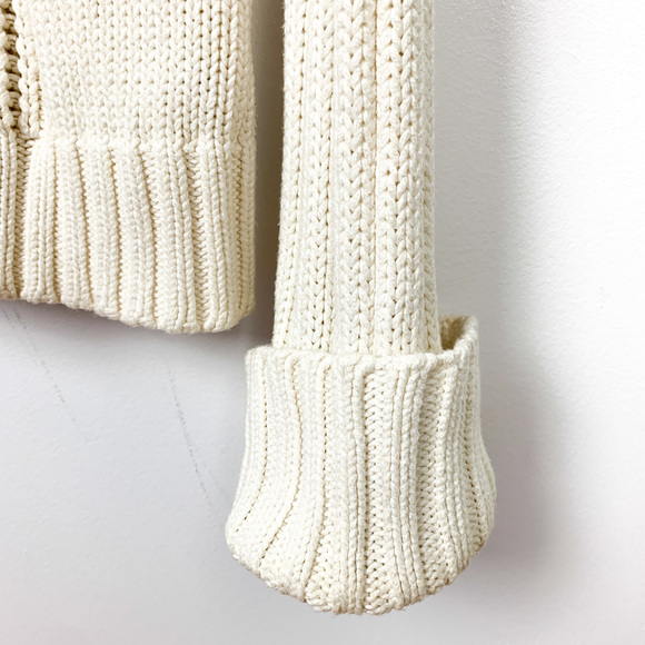 One on One Off-White Long Sleeve Cable Knit Sweater - Picture 6 of 11